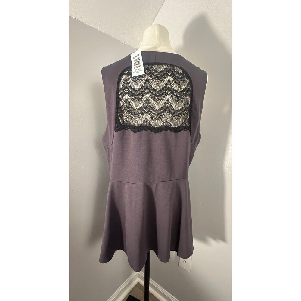 Torrid Plus Plum Zip Front Lace Back Peplum Top | Romantic Grunge 
Dark Feminine